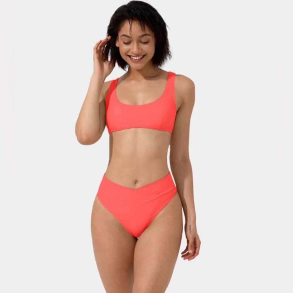 HALARA Dreamy Pink Bikini TOP and Crossover Swimsuit BOTTOMS, NWT, Size M (8-10)